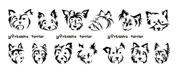 Fototapeta premium Stylized Yorkshire Terrier. Vector drawing of a small dog. Gestalt animal design
