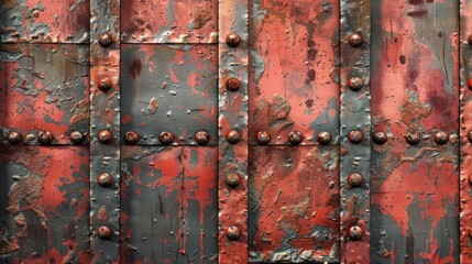 High quality seamless texture of painted metal sheet with rust and patina effect