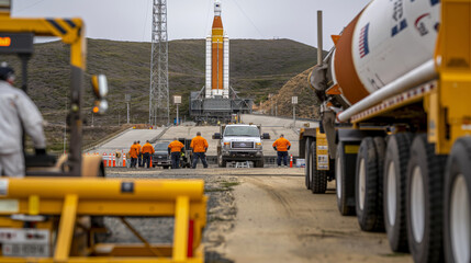 Engineers Conducting Pre-launch Rocket Checks