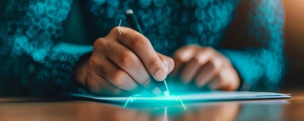 Obraz premium Digital signature authentication for secure document access, electronic verification, legal security