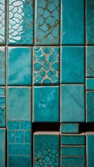 Ceramic tile turquoise and glossy glaze