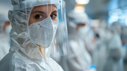 Young biologists conducting covid vaccine research in laboratory setting