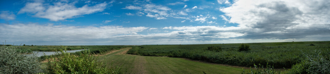 large panorama of the landscape near Port Maubert in France