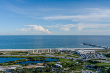 Aerial view of the beach in Gulf Shores, Alabama