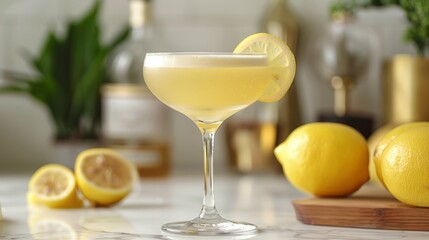 Refreshing gin lemon cocktail for leap year celebration