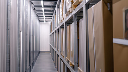 Storage Room for Artworks with Metal Rack