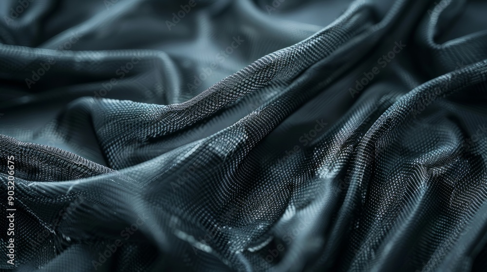 Aufkleber netted fabric texture in dark shade with soft drapery and elegant flow