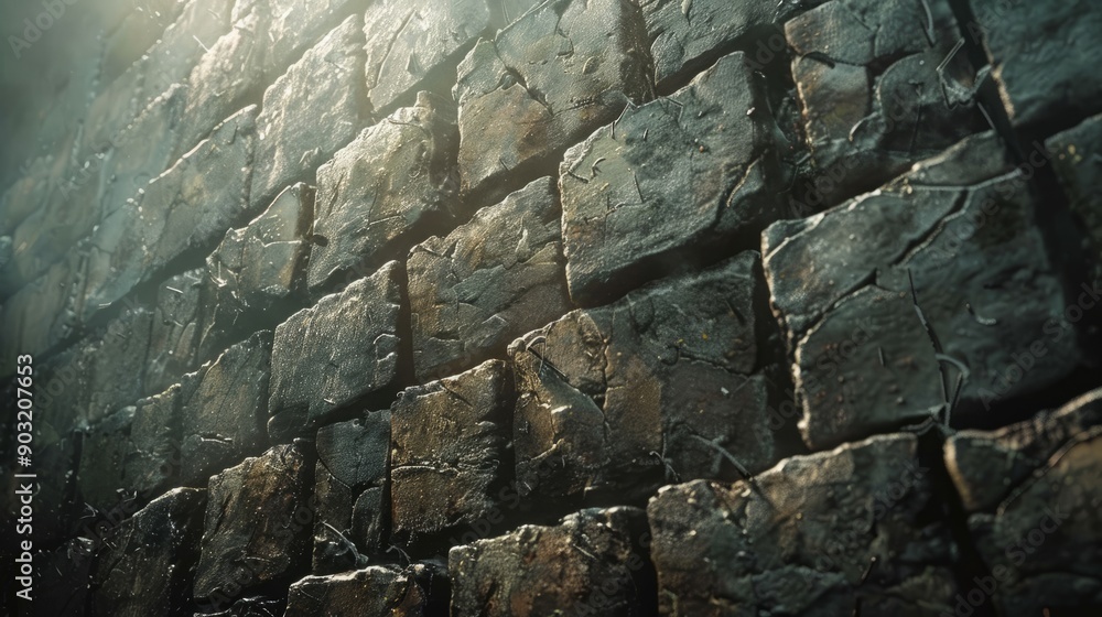Poster textured solid wall with stone patterns in dim lighting