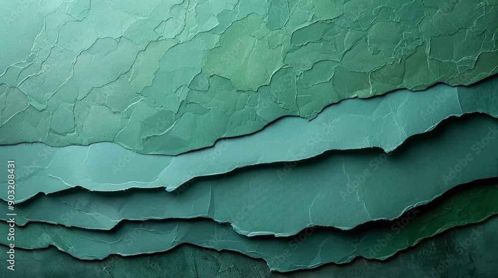 Aufkleber textured green paper layers creating depth and visual interest