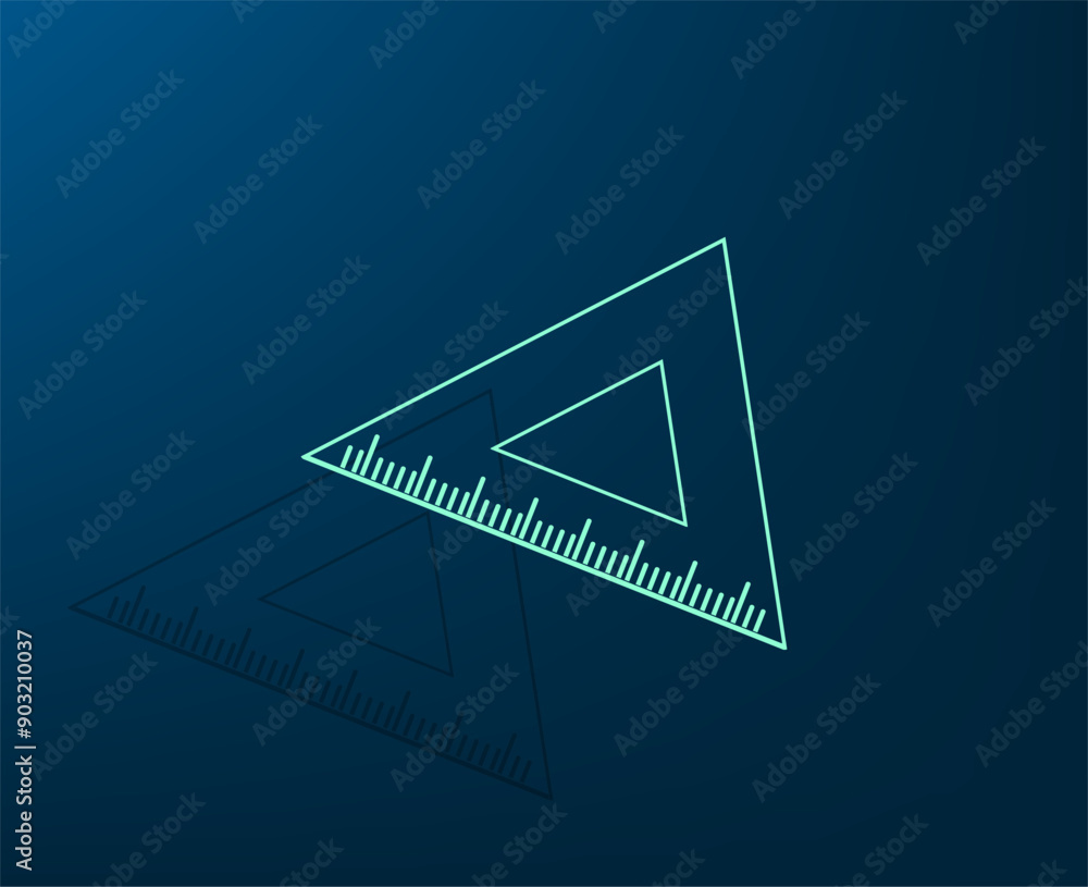 Poster vector illustration with shadow on blue background with gradient