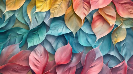 Beautiful Foliage in Pastel Colours. Contemporary Design Background.
