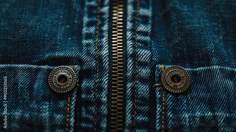 Poster men s jeans zipper button close up with texture and space for text