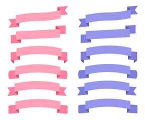 Fototapeta premium A set of simple ribbon frames that can be used for anything. Callout shapes or banners.