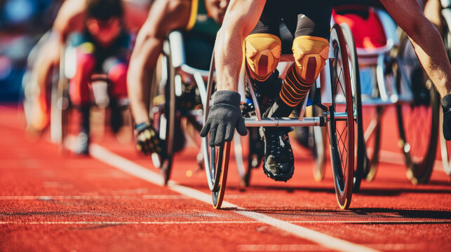 Athletes Competing in Wheelchair Race