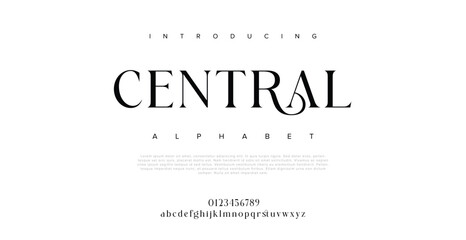 Central Creative font. Modern abstract digital tech font. Logo creative font, type, technology, movie, digital, music, movie. Fonts and illustration in vector format.