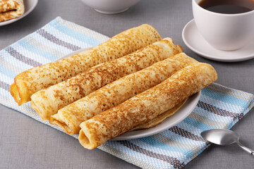 European style pancakes on a plate