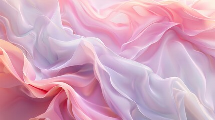 Obraz premium Serene 3D abstract background with flowing lines and pastel colors. Ideal for building a calming wellness brand. Serene product packaging or a relaxed website design