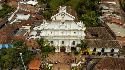 Angostura, Antioquia. Colombia - June 23, 2024. Parish of Our Lady of the Rosary of Chiquinquirá...