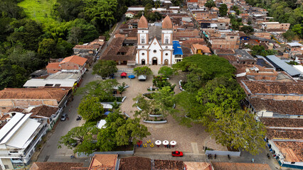 Fototapeta premium Tarso, Antioquia - Colombia - July 21, 2024. It is a municipality in Colombia, located in the southwest region of the department.