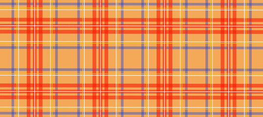 Red plaid fabric texture in the orange background	
