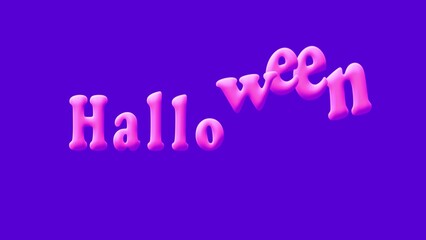 halloween 3d text animation. halloween day.	