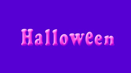halloween 3d text animation. halloween day.	