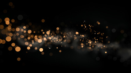 Bright colorful bokeh effect on black background for overlay on photo