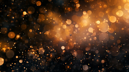 Bright colorful bokeh effect on black background for overlay on photo