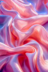 Obraz premium Pink bright silk satin fabric smooth texture. Macro detailed material background