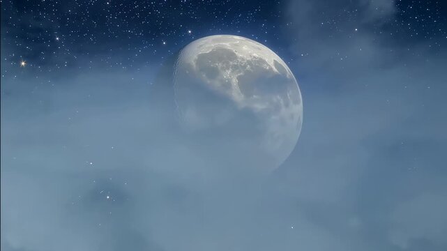Dense White Smoke Cloud and moon Background with Misty Atmospheric Effect