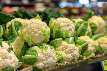 Cauliflower vegitable photography in Supermarket