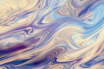 Obraz premium Abstract fluid art with blue and cream swirls, creating a tranquil blend of colors