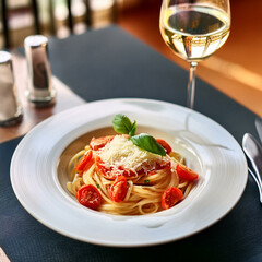 spaghetti with tomato sauce