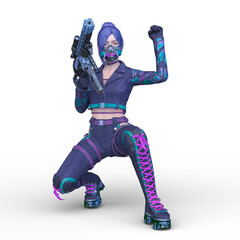 女性戦士　3DCGレンダリング