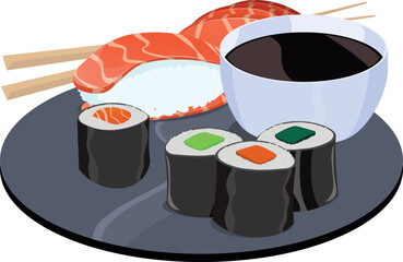 Japanese cuisine - sushi, sashimi, nigirizushi
