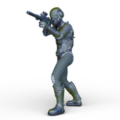 サイバー戦士　3DCGレンダリング