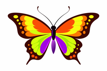 Flat Illustration of a Cute Butterfly Vector Art