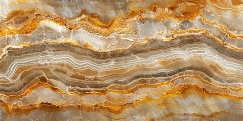 Fototapeta premium Golden and white waves blending into an opulent and luxurious visual pattern
