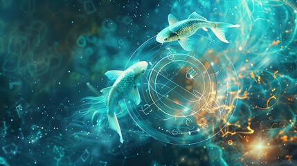 Artistic representation of the Pisces zodiac sign