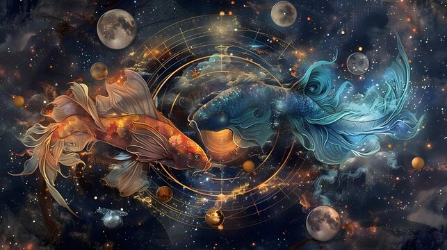 Artistic representation of the Pisces zodiac sign