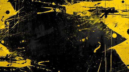 Black and Yellow abstract background with grunge texture