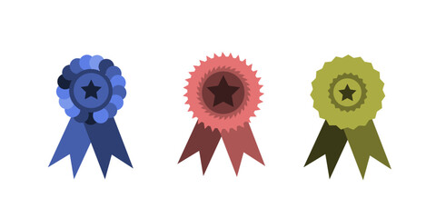 medals Being Successful Flat Line Icon Illustration