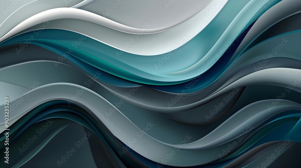 Wall mural inconspicuous header with elegant abstract waves