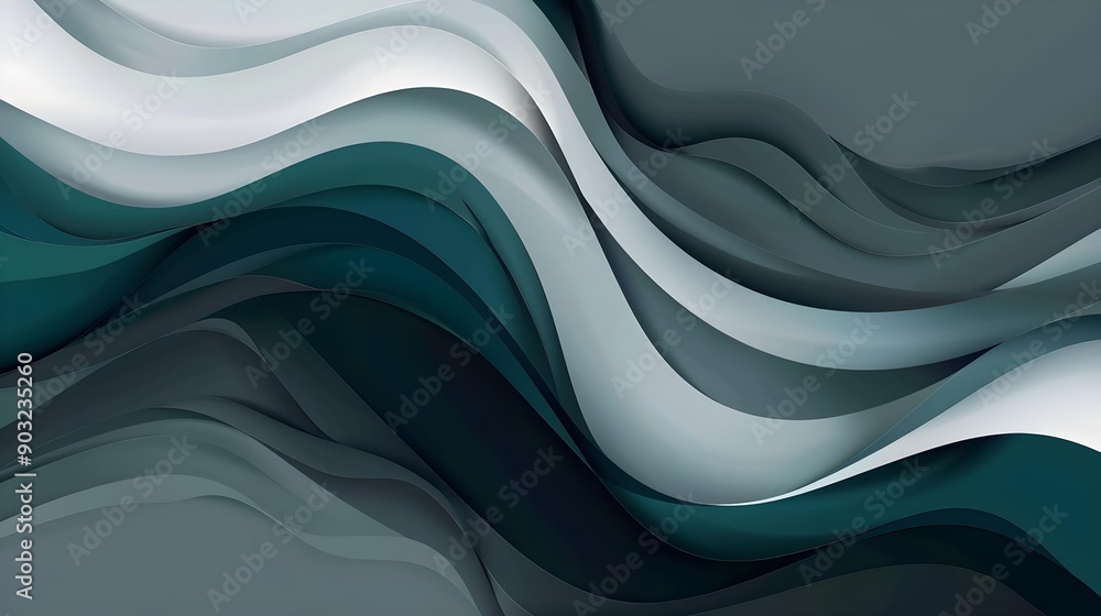 Wall mural inconspicuous header with elegant abstract waves