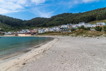 View of the small coastal village of O Porto de Bares, Spain