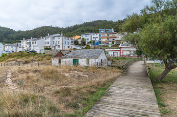 View of the village O Porto de Bares, Spain