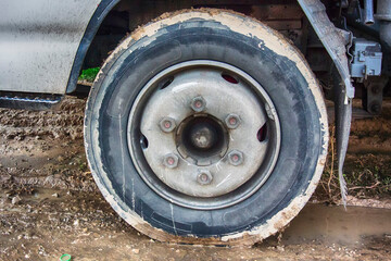 Wheel in the mud