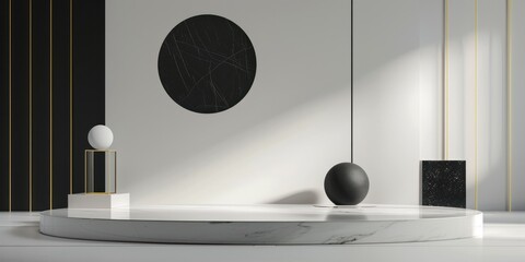 Minimalist White and Black Geometric  Product Display