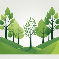 Fototapeta premium Planting trees for a better climate and environmental impact