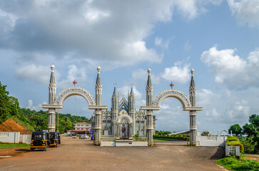 Entrance of St. Lawrence Minor Basilica - Attur, Karkala, India